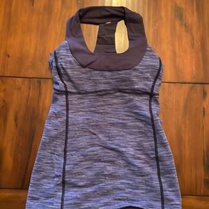 Lululemon Scoop Beck Tank Top Navy Print Size 4